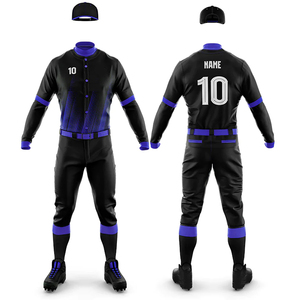 ชุดเบสบอลชายแบบซับลิเมชั่น เสื้อแขนยาว กางเกงขายาว ชุดทีมพร้อมหมายเลขทีมแบบกำหนดเอง สำหรับฝึกซ้อมและแข่งขัน - Product Image 5