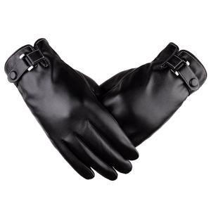 Guantes de Invierno para Hombre, de Cuero Sintético Lavado con Tecnología de Pantalla Táctil, Forrados de Felpa, Cálidos, para Ciclismo, Conducción y Actividades al Aire Libre - Product Image 2