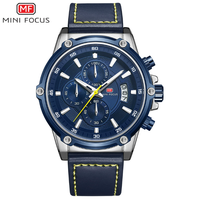 Jam Tangan Pria MINI FOCUS 0175G Klasik Bisnis Kasual Kronograf Kulit Tahan Air Bercahaya Jam Tangan Quartz