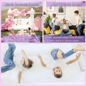 Casa de rebote blanca de 15 pies, casa de rebote comercial de PVC 100% con tobogán, casa de burbujas de globo inflable, fiesta de boda, 15x15x10 pies - Product Image 6