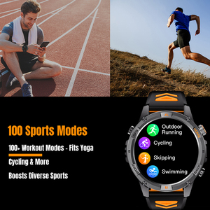 Montre connectée de sport en plein air YK15, GPS, boussole, fréquence cardiaque, lampe de poche, appels Bluetooth, notification de messages, suivi du sommeil, montre connectée pour hommes - Product Image 2