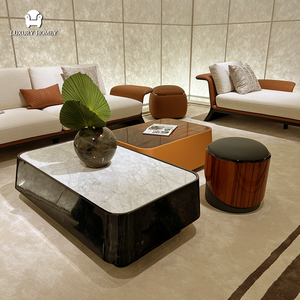 Collezione di Divani di Alta Gamma Italiana, Tavolino Moderno in Legno Impiallacciato, Arredamento di Lusso per Soggiorno, Mobili per <span class=keywords><strong>Hotel</strong></span> con Braccioli in Legno Massello - Product Image 4