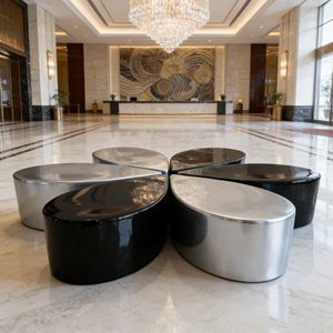 Y150 Tabouret cube <span class=keywords><strong>en</strong></span> FRP personnalisé pour mobilier public, siège extérieur durable pour jardin, patio, événements commerciaux, banc toutes saisons - Product Image 2