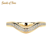 Bague fine en moissanite pavée pour femme, en argent sterling 925, bijoux de mode à profil bas, vente en gros sur mesure, Sands Time