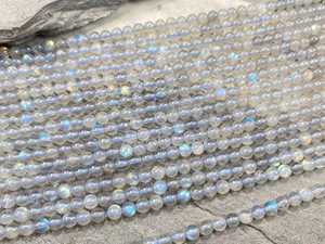 Perles de pierres précieuses rondes lisses en labradorite naturelle de qualité AAA, 2 mm, 3 mm, 4 mm, 6 mm, perles en vrac pour la fabrication de bijoux, vente en gros - Product Image 1