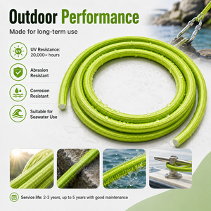 <b>Tarp</b> Bungee Cords 7mm Green Heavy Duty Marine Grade Bungee Cord 90kgs Industrial Weather Resistant Elastic Rope - Product Image 5