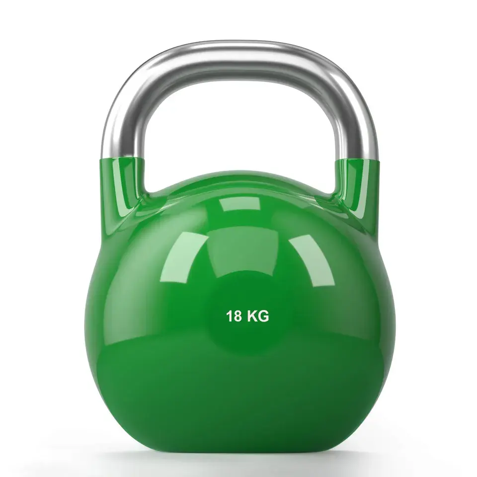 ความแข็งแกร่งการฝึกอบรมยกน้ําหนัก kettlebells สีเหล็กการแข่งขันกาต้มน้ําระฆังปรับราคาถูกเหล็กหล่อ kettlebell