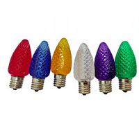 Ampoules LED de Noël à culot C9 E17 110V en stock d'usine, couleurs blanc chaud/rouge/vert/bleu/orange