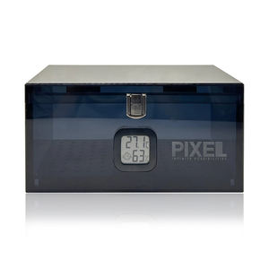 Humidor de cigarros de alta calidad, caja de cigarros, Humidor acrílico de cigarros Boveda gris con higrómetro Digital/tapa con bisagras - Product Image 2