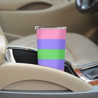 Gobelet isotherme personnalisé en acier inoxydable de 20 oz sur le thème gay Trigender pour les trajets urbains, les pique-niques à la plage, le camping et les pauses au travail