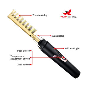 FENGFLY Brosse lissante portable anti-brûlure pour barbe et cheveux, peigne chauffant de haute qualité, pour l'achat groupé à prix réduit - Product Image 5