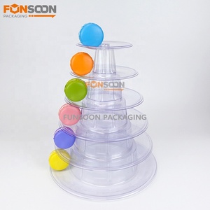 Soporte de exhibición de plástico transparente de 6 niveles para macarons, postres y galletas, ideal para eventos y fiestas. - Product Image 3