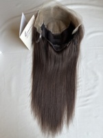 Perruque personnalisée sans colle à nœuds invisibles, couleur marron, cheveux humains bruts, meilleure perruque juive HD Lace Top pour femmes