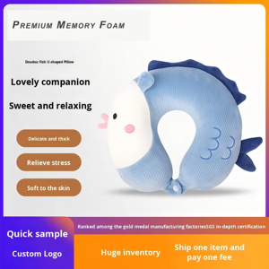 Dudu Fish <span class=keywords><strong>U</strong></span>-förmiger Memory Foam Umwelt freundliches leichtes Reise kissen für 0-24 Monate Auto fahrten Kreatives Geschenk - Product Image 6
