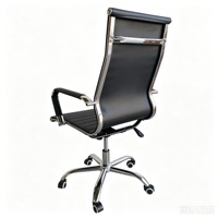 Chaise de bureau exécutive à dossier haut en cuir PU rayé, avec cadre en métal chromé, réglable en hauteur et pivotante, vente en gros d'usine