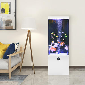 Aquarium à poissons rouges en verre incurvé de grande taille, nouveau design, pour salon, à poser contre le mur, aquariums écologiques, aquariums pour poissons - Product Image 1