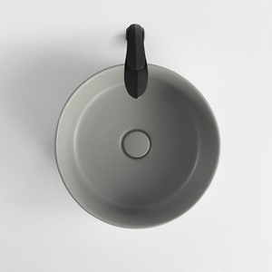 Nouveau design de lavabo en céramique vert mat à poser sur le comptoir, à bord fin, pour salle de bain - Product Image 6