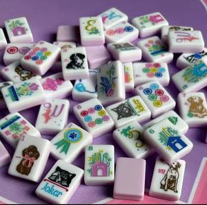 Juego <span class=keywords><strong>de</strong></span> Mahjong Estilo <span class=keywords><strong>Cascanueces</strong></span>, Fichas Rosadas <span class=keywords><strong>de</strong></span> Ballet, Pintadas a Mano, Diseño Americano, Personalizado OEM, Completo - Product Image 5