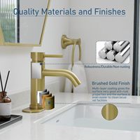 Robinet de lavabo de salle de bain en acier inoxydable 304 noir mat à poignée unique, mitigeur en céramique avec plaque de fixation pour meuble-lavabo et salle de bain de camping-car