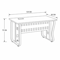 Poste de travail de bureau compact en panneau mélaminé, cloison monodisposition moderne et minimaliste, vente en gros