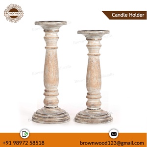 Handmade Solid Mango Wood <b>Candle</b> Holder <b>Set</b> <b>of</b> 2 New Arrival Home Decoration for Christmas Direct Factory Wholesale Price - Product Image 3