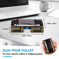 Pochette avant Slim Minimalist RFID-Porte-cartes pour homme avec SANGLE INTÉGRÉE