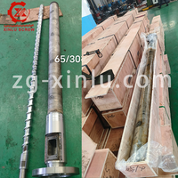 Tornillo bimetálico nitrurado 38CrMOALA 65/30 y barril para máquina extrusora de plástico