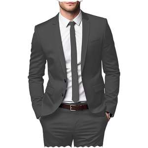 Costume de <span class=keywords><strong>Smoking</strong></span> Classique Formel <span class=keywords><strong>Homme</strong></span> <span class=keywords><strong>Noir</strong></span> Bleu Marine Ensemble 2 Pièces Coupe Ajustée <span class=keywords><strong>Veste</strong></span> à Revers Cranté et Pantalon pour Mariage et Affaires - Product Image 2