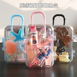 Transparent Mini Trolley Case Storage Box Small Plastic Jewelry Organizer For Jewelry Accessories - Product Image 3