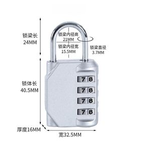 Mini Combination Padlock Password <b>Locks</b> 4 Digit Waterproof Outdoor <b>Lock</b> for Door Suitcase Bag Package <b>Cabinet</b> Locker Window - Product Image 2