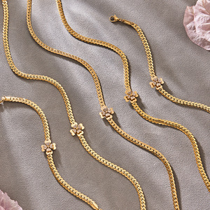 Waterproof Fine Designer Luxury Non Tarnished 14k 18k PVD Gold Plated 316L Stainless Steel Jewelry <b>Sets</b> for Women - Product Image 4