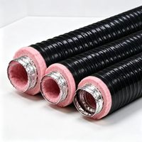 Conduits flexibles isolés en laine de verre pour CVC, avec âme intérieure en feuille d'aluminium et gaine extérieure composite en PVC, vente en gros d'usine, personnalisables