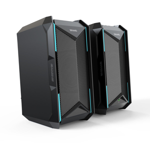 Gaming-Lautsprecher 2.0-Kanal Metallgehäuse RGB-Beleuchtung 30W /AUX/USB-Betrieb Reichhaltiger Stereo-Bass Spielsoundeffekte Desktop PC/Laptop Lautsprecher - Product Image 1