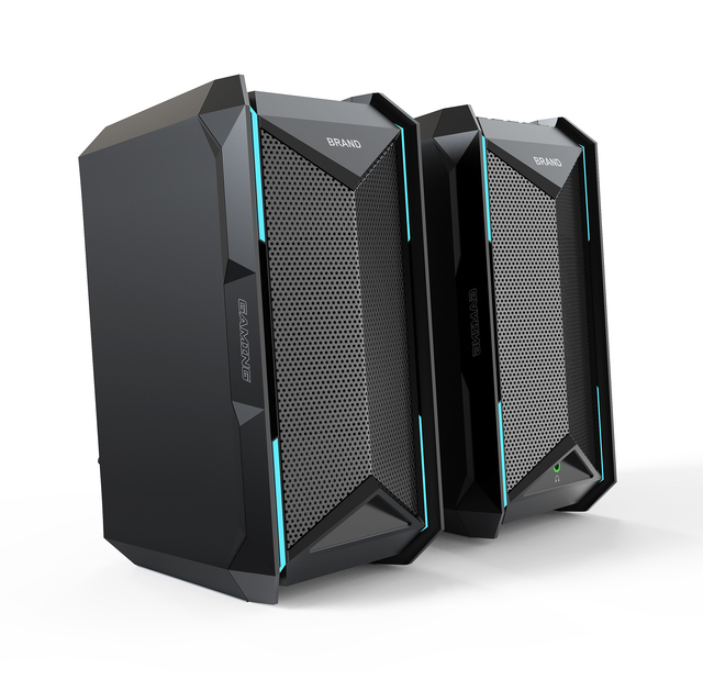 Gaming Speaker 2.0ch Metal Cover RGB Light 30W /AUX/USB Powered Rich Stereo Bass Game Sound Effects Desktop PC/Laptop Speaker