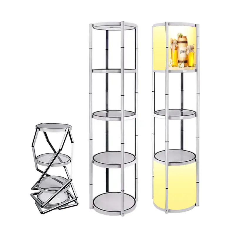 Faltbare Werbe displays 4 Schichten Twist Tower Racks präsentieren rotierende Zähler