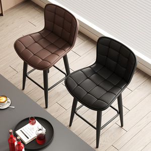 Tabouret <span class=keywords><strong>de</strong></span> <span class=keywords><strong>bar</strong></span> pivotant, tabouret haut, style minimaliste, luxe léger, pour îlot <span class=keywords><strong>de</strong></span> cuisine, avec dossier confortable et base à quatre pieds - Product Image 3