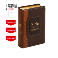 Service d'impression en gros, personnalisé, OEM, couverture rigide en cuir PU de qualité supérieure, cadeau religieux, église, Bible à grands caractères