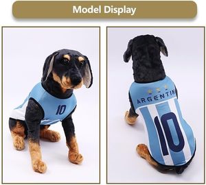 Maillot de football rayé respirant pour chien, tenue de sport toutes saisons, taille M - Product Image 5