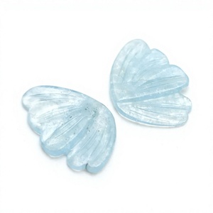 Cabujones de Hoja de Diamante Tallados en Aguamarina Azul Claro Natural para Fabricación de Joyas - Product Image 2