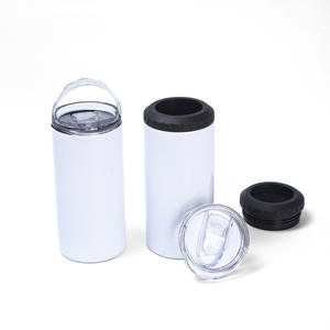 Heet Verkoop 4 In 1 Slanke Blikkoeler Met 4 Deksels Roestvrij Staal Geïsoleerde Sublimatie Blanco 16Oz Kan Koeler - Product Image 4