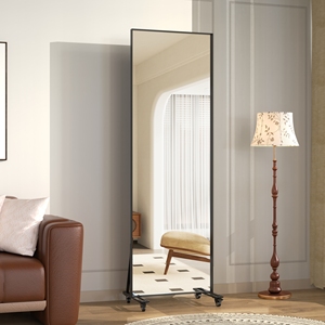 Black Big Size Full-length <strong>Mirrors</strong> 72" Tall <strong>Freestanding</strong> Bedroom Long Full Body <strong>Mirror</strong> <strong>Large</strong> Full Length <strong>Mirror</strong> with Stand - Product Image 1