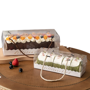 Kailiou Transparent <strong>Rectangle</strong> <strong>Cake</strong> Box Mini Transparent Plastic <strong>Cake</strong> Box Height Disposable for Sushi Sandwich Torta Pastel - Product Image 3
