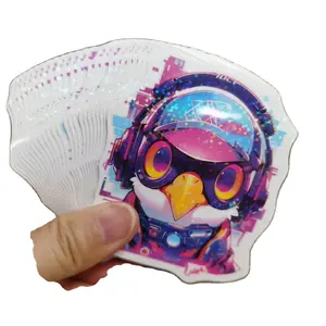 Waterproof Adhesive Label Logo Design UV Proof Die Cut Sticker Printing White PVC Vinyl Custom Stickers