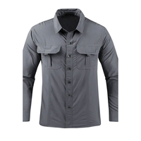 Chemise décontractée pour homme à col montant, personnalisée par le fabricant, en coton respirant, pour l'extérieur, design grande taille