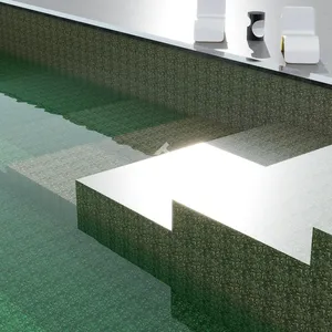 Çin Foshan kare yeşil mermer mozaik fayans zemin duvar için