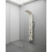 Colonne de douche murale moderne en acier inoxydable 304 avec panneau thermostatique à poignée unique, jets et pommeau de douche pluie massant