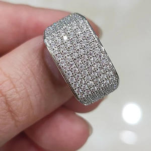 Anillo de Diamantes de Oro Blanco para Hombre Q645, Corte Brillante Redondo, Color G Natural, Estilo Hiphop, Uso Diario - Product Image 2