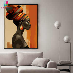 Uniart giá rẻ giá người phụ nữ Châu Phi tường nghệ thuật afrocentric tường trang trí nội thất Châu phi in đương đại nghệ thuật Châu Phi nghệ thuật đen in - Product Image 3