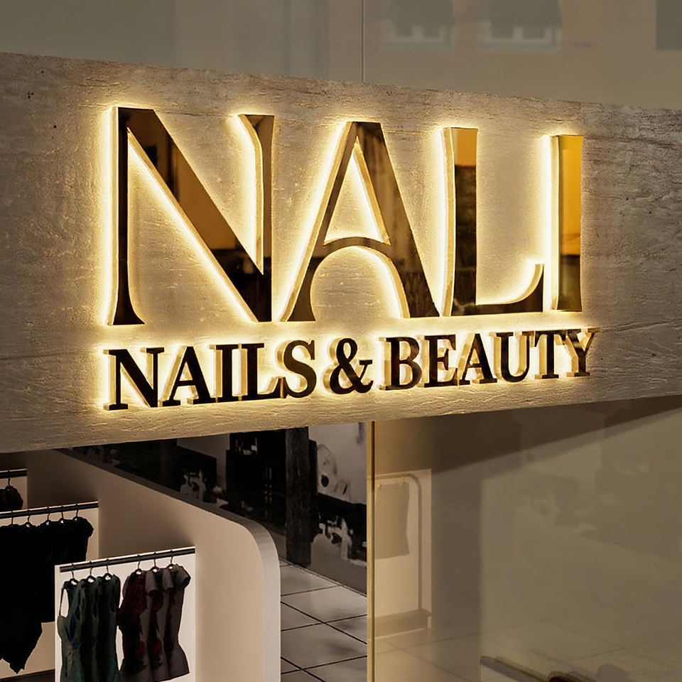 Custom Led Backlit Letters 3d Logo Laser Cut Metal Stainless Steel Sign ...
