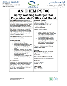 Limpiador de Eliminación de Grasa de Alta Eficiencia ANICHEM PSF06 con Agente Secuestrante para Líneas de Confitería - Product Image 3